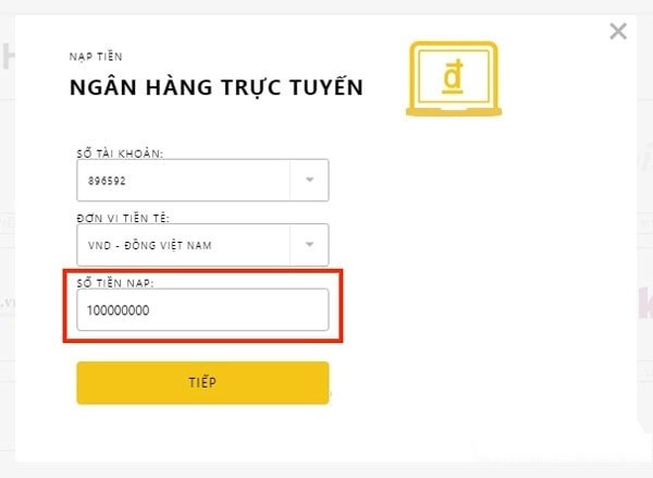 Nhập số tiền