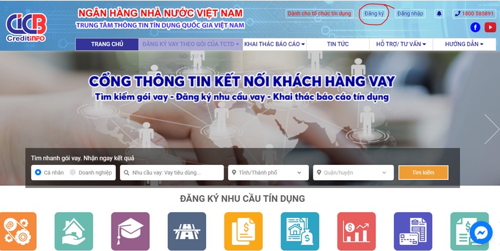 đăng ký tài khoản cic